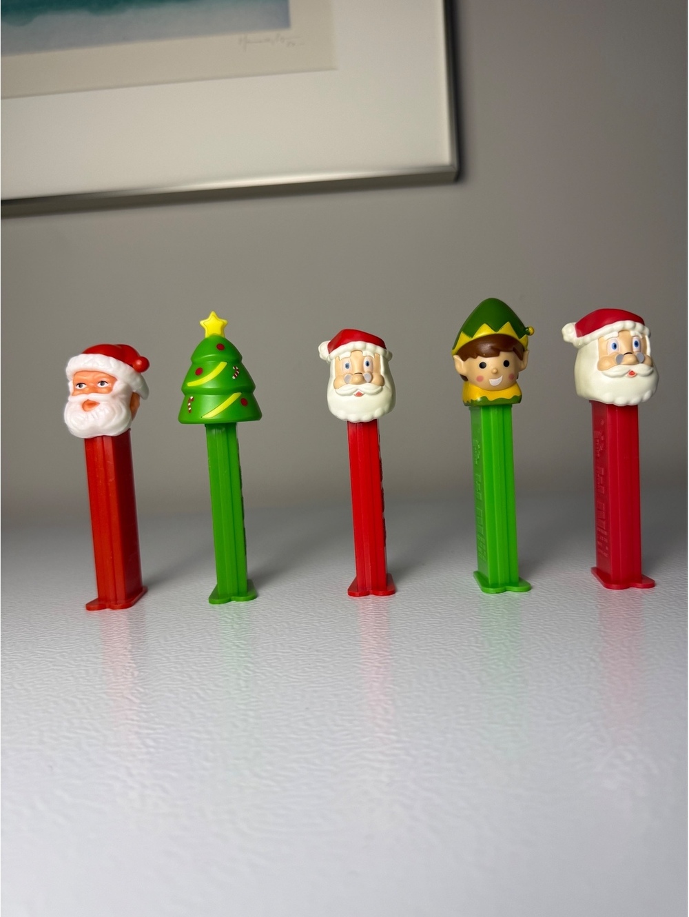 Vintage PEZ Christmas Lot of 5 Santa Elf Tree Holiday Candy Dispensers